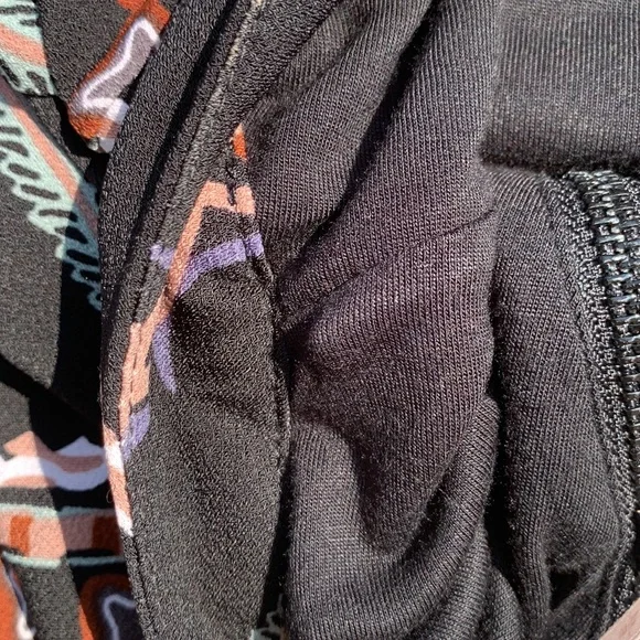 Free People Stella Black Patterned Mock Neck Lined Mini Dress - Picture 9 of 11